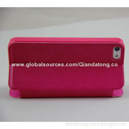 PU Leather Case/Foldable Cover for iPhone 5/5S, Newest, with Stand Function